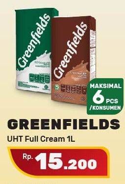 Promo Harga GREENFIELDS UHT Full Cream 1000 ml - Yogya