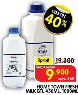 Promo Harga Hometown Fresh Milk Plain 450 ml - Superindo