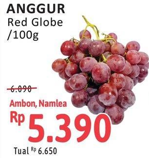 Promo Harga Anggur Red Globe per 100 gr - Alfamidi