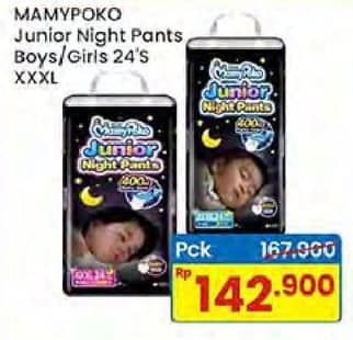 Promo Harga Mamy Poko Pants Junior Night XXXL24 24 pcs - Indomaret