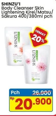 Promo Harga Shinzui Body Cleanser Kirei, Matsu, Sakura 420 ml - Indomaret