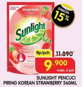 Promo Harga Sunlight Pencuci Piring Korean Strawberry 560 ml - Superindo