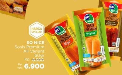 Promo Harga So Nice Sosis Siap Makan Premium All Variants 60 gr - LotteMart