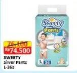 Promo Harga Sweety Silver Pants L36 36 pcs - Alfamart