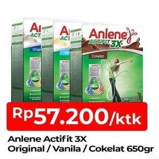 Promo Harga ANLENE Actifit Susu High Calcium Vanila, Original, Cokelat 600 gr - TIP TOP