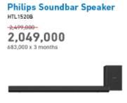 Promo Harga PHILIPS HTL-1520B Bluetooth 2.1 Soundbar  - Electronic City