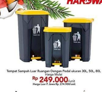 Promo Harga Tempat Sampah Luar Ruangan dengan Pedal 30 ltr - Carrefour