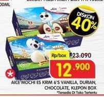 Promo Harga Aice Mochi Vanilla, Durian, Chocolate, Klepon per 6 pcs 30 gr - Superindo