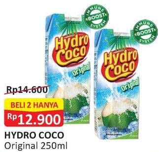 Promo Harga HYDRO COCO Minuman Kelapa Original per 2 pcs 250 ml - Alfamart