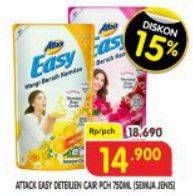 Promo Harga ATTACK Easy Detergent Liquid Lively Energetic, Sparkling Blooming 750 ml - Superindo