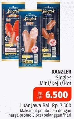 Promo Harga Kanzler Sosis Single Mini, Keju, Hot 65 gr - Lotte Grosir