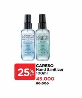 Promo Harga Careso Hand Sanitizer Spray 100 ml - Watsons
