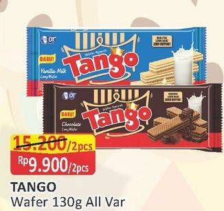Promo Harga TANGO Long Wafer per 2 pcs 130 gr - Alfamart