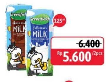 Promo Harga GREENFIELDS UHT Full Cream per 2 pcs 125 ml - Alfamidi
