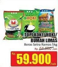 Promo Harga TOPI KOKI/HOKI/RUMAH LIMAS Beras Setra Ramos 5 kg  - Hari Hari