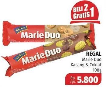 Promo Harga REGAL Marie Duo Coklat, Peanut 100 gr - Lotte Grosir