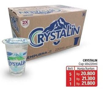Promo Harga Crystalline Air Mineral per 48 cup 220 ml - Lotte Grosir