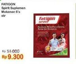 Promo Harga Fatigon Spirit Suplemen Penambah Tenaga 6 pcs - Indomaret