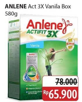 Promo Harga Anlene Actifit 3x High Calcium Vanilla 590 gr - Alfamidi