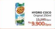 Promo Harga HYDRO COCO Minuman Kelapa Original per 2 pcs 250 ml - Alfamidi