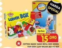 Promo Harga Cotton Magic Sand Reffil 400gr/FUN DOH Lilin Malam Mix 4s  - Superindo