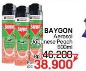 Promo Harga Baygon Insektisida Spray Japanese Peach 600 ml - LotteMart