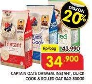 Promo Harga CAPTAIN OATS Oatmeal Instant, Quick Cook, Instant Rolled 800 gr - Superindo