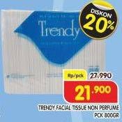 Promo Harga Trendy Tissue Facial Non Perfume 200 sheet - Superindo