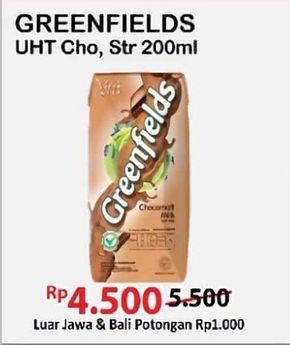 Promo Harga Greenfields UHT Strawberry, Choco Malt 200 ml - Alfamart