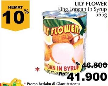 Promo Harga LILY FLOWER King Longan In Syrup 565 gr - Giant