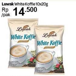 Promo Harga Luwak White Koffie per 10 sachet 20 gr - Carrefour
