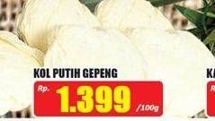 Promo Harga Kol Putih Gepeng per 100 gr - Hari Hari