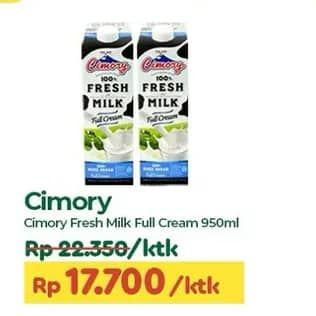 Promo Harga Cimory Fresh Milk Full Cream 950 ml - TIP TOP