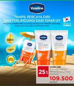Promo Harga VASELINE Daily Sun Care   - Watsons