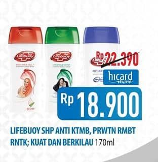 Promo Harga Lifebuoy Shampoo Anti Dandruff, Anti Hair Fall, Strong Shiny 170 ml - Hypermart
