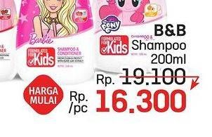 Promo Harga B&b Kids Shampoo & Conditioner Barbie 200 ml - LotteMart