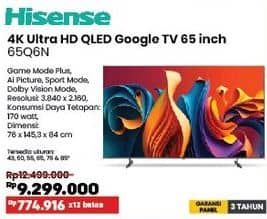 Promo Harga Hisense 65Q6N | 4K Ultra HD QLED Google TV 65 Inci  - COURTS