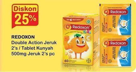 Promo Harga Redoxon Double Action/Redoxon Tablet Kunyah 500mg   - Indomaret