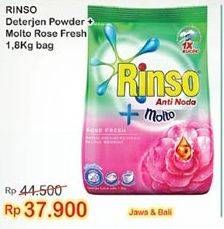 Promo Harga RINSO Molto Detergent Bubuk Rose Fresh 1800 gr - Indomaret