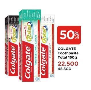 Promo Harga COLGATE Toothpaste Total 150 gr - Watsons