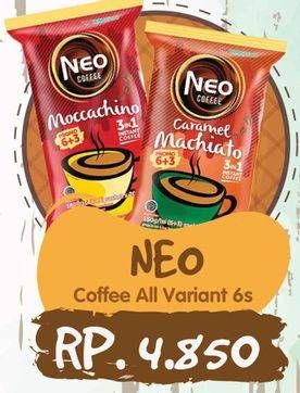 Promo Harga NEO COFFEE 3 in 1 Instant Coffee All Variants per 6 sachet - Yogya