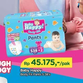 Promo Harga Baby Happy Body Fit Pants S38+2 40 pcs - TIP TOP