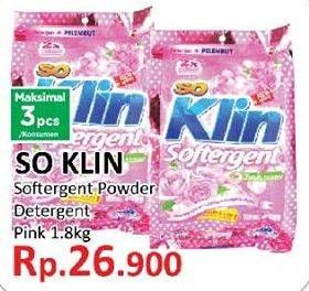 Promo Harga SO KLIN Softergent Rossy Pink 1800 gr - Yogya