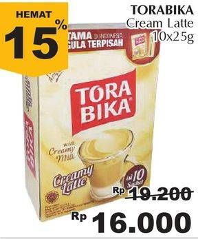 Promo Harga Torabika Creamy Latte per 10 sachet 25 gr - Giant