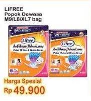 Promo Harga Lifree Popok Perekat Menyerap dan Kering L8, XL7, M9 7 pcs - Indomaret