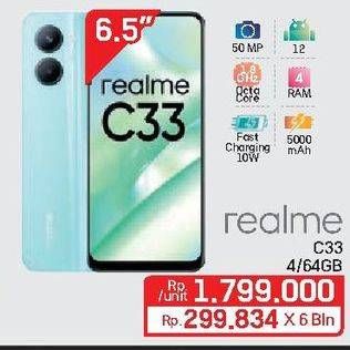 Promo Harga Realme C33 Smartphone 4 + 64 GB  - Lotte Grosir