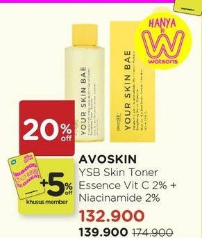 Promo Harga AVOSKIN Your Skin Bae Toner Vitamin C 2% + Niacinamide 2% + Carrot Extract + Raspberry 250 gr - Watsons