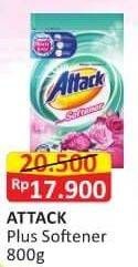 Promo Harga ATTACK Detergent Powder Plus Softener 800 gr - Alfamart