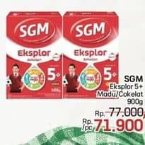 Promo Harga SGM Eksplor 5+ Susu Pertumbuhan Madu, Coklat 900 gr - LotteMart