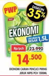 Promo Harga Ekonomi Pencuci Piring Power Liquid Jeruk Nipis 1500 ml - Superindo